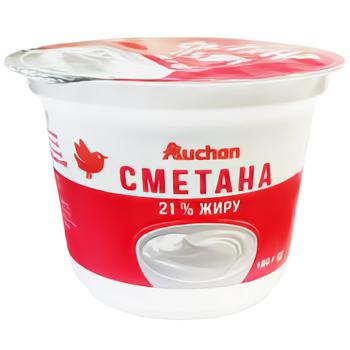 Auchan Sour Cream 21% 180g - buy, prices for Auchan - photo 1