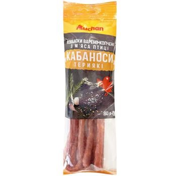 Auchan Teriyaki Boiled-smoked Kabanasy with Poultry Meat 80g - buy, prices for Auchan - photo 1