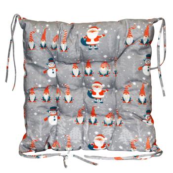 Подушка на стілець Home Line Гноми 40х40см сірий/помаранчевий - купити, ціни на NOVUS - фото 1