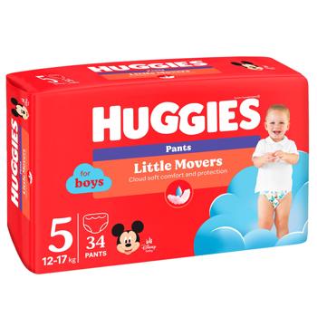 Подгузники-трусики Huggies Pants 5 для мальчиков 12-17кг 34шт - купить, цены на Auchan - фото 2