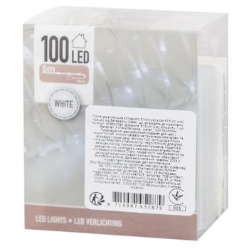 Koopman Indoor Cold White Electric Garland 3xAAA 5.15m