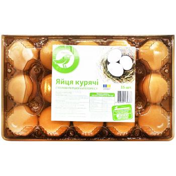 Яйца куриные Auchan С1 15шт - купить, цены на Auchan - фото 1