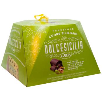Панеттоне Dais Dolcesicilia Cuore Siciliano с фисташковой начинкой и шоколадной стружкой 750г - купить, цены на WINETIME - фото 3