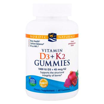 Nordic Naturals Pomegranate Flavored Vitamin D3 + K2 60 gummies - buy, prices for Biotus - photo 1