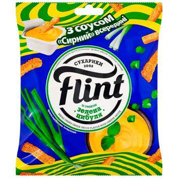 Сухарики Flint пшенично-житні зі смаком зеленої цибулі 70г + соус "Сирний" 15г - купити, ціни на Grono - фото 2
