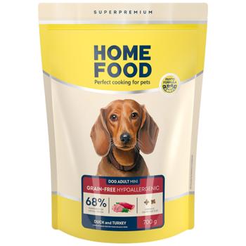 Home Food Dry Food with Duck and Turkey for Adult Dogs of Small Breeds 700g - buy, prices for - photo 1