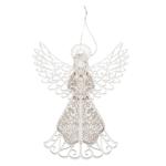 Mis Lt Wooden Openwork Angel Christmas Decoration