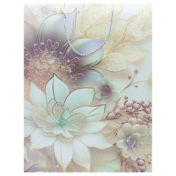 Пакет подарунковий Квіти 10331-2 31х40х12см - купити, ціни на Чудо Маркет - фото 1