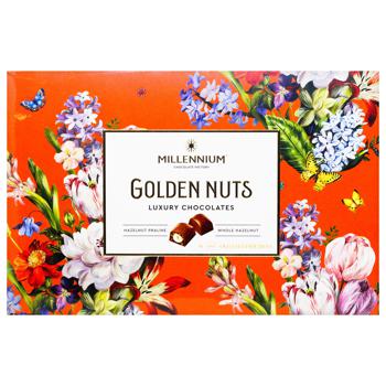 Цукерки Millennium Golden Nut з начинкою та цілими горіхами 145г - купити, ціни на Таврія В - фото 2