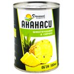 Ананаси Домашні Продукти Шматочками в сиропі 580мл