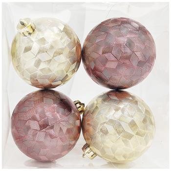 Actuel Gold/Marsala Christmas Tree Balls 8cm 4pcs