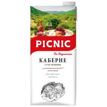 Вино Picnic Каберне По-Карпатски красное сухое 9,5-14% 1л - купить, цены на - фото 2