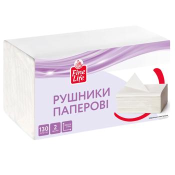 Полотенца бумажные Fine Life двухслойные 130 листов
