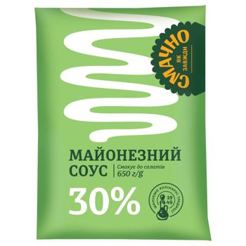 Майонезний соус Olkom Смачно як завжди 30% 650г - купити, ціни на ЕКО Маркет - фото 1