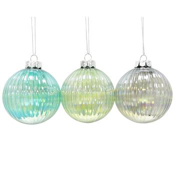 Actuel Transparent Pearlescent Glass Christmas Tree Ball 8cm in assortment - buy, prices for Auchan - photo 1