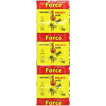 Пластини для фумігатора Force від від мух, ос та комарів 10шт - купити, ціни на Auchan - фото 1