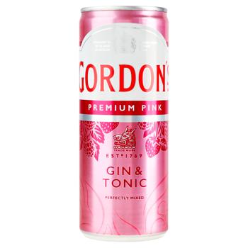 Напиток слабоалкогольный Gordon`s Pink Gin Tonic 6,4% 250мл - купить, цены на Cупермаркет "Харьков" - фото 1