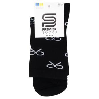 Носки Premier Socks женские высокие Мелкие бантики р.23-25 черный