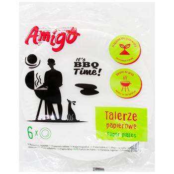 Тарілки Amigo одноразові картонні 6шт - купити, ціни на ЕКО Маркет - фото 1