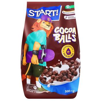 Сніданок сухий Start! Кульки з какао 500г - купити, ціни на КОСМОС - фото 1