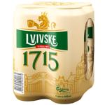 Пиво Львовское 1715 светлое 4,5% 0,48л х 4шт