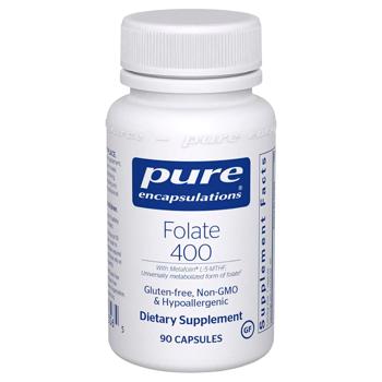 Фолат, Folate, Pure Encapsulations, 400 мг, 90 капсул - купить, цены на Biotus - фото 1