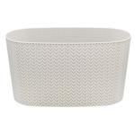 Sumela White and Gray Balcony Flower Pot with Drainage 4.7l