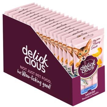 Лакомство для кошек Delickcious сардина с добавлением тыквы 15г х 4шт - купить, цены на MasterZoo - фото 2