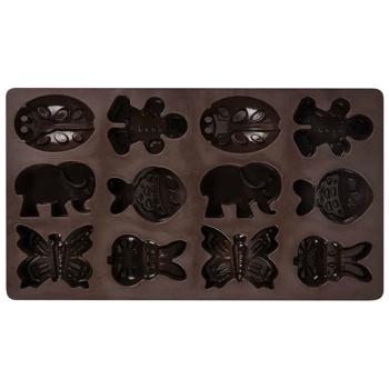 Lessner Chef Choco Rectangular Silicone Cookie Baking Dish for 12pcs 19.5x34x4cm