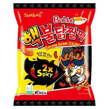 Закуска Buldak Zzaldduk Extreme зі смаком гострого курча 80г - купити, ціни на Grono - фото 1