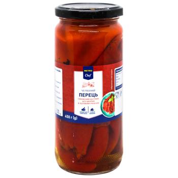 Metro Chef Grilled Red Peppers without Peel in Vinegar Brine 450g - buy, prices for METRO - photo 1