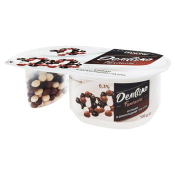 Delissimo Fantasia Yogurt with Chocolate Balls 6.8% 100g - buy, prices for Ideal - photo 1
