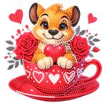 Алмазная картина Strateg Тигренок 18х18см