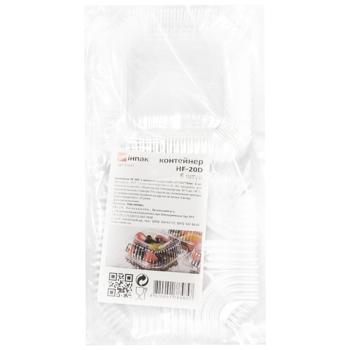 Inpak Square Container with Lid 131x131x78mm 6pcs