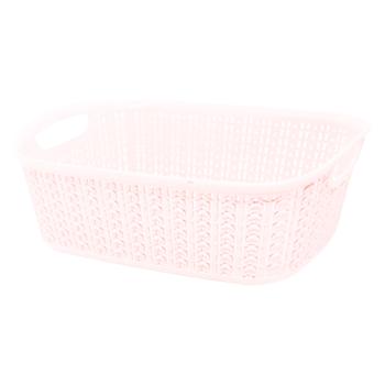 Ucsan Plastic Knit Rectangular Purple-Pink Basket 3l