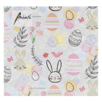 Салфетки Ambiente Happy Easter Grey FSC Mix 33х33см