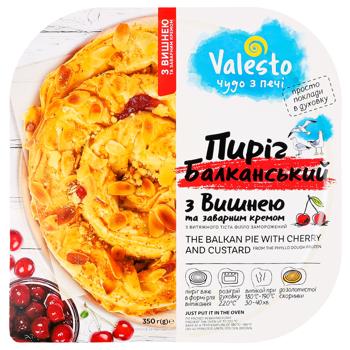 Valesto Balkan Frozen Pie from Puff Pastry Phyllo with Cherry and Custard 350g