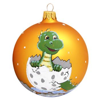 Polymer Little Dragon Glass Christmas Ball 90mm - buy, prices for MegaMarket - photo 1