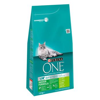 Корм сухой Purina One Indoor с индейкой для домашних кошек 1,5кг - купить, цены на MasterZoo - фото 2