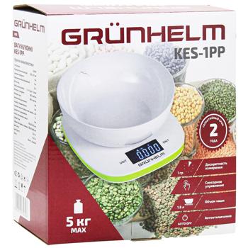 Весы Grunhelm для кухни белые с чашей - купить, цены на Auchan - фото 4