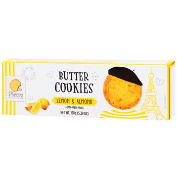 Печенье Pierre Biscuiterie сливочное с лимоном и миндалем 125г