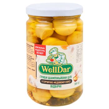 WellDar Whole Selected Mushrooms in Mustard and Honey Sauce 300g - buy, prices for EKO Market - photo 1