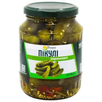 Огірки Домашні Продукти мариновані 340г - купити, ціни на NOVUS - фото 1