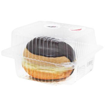 Auchan Chocolate Glazed Donut with Chocolate Filling 80g - buy, prices for Auchan - photo 1