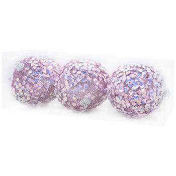 Pink Christmas Balls in Petals 8cm 3pcs - buy, prices for - photo 3