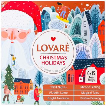 Колекція чаїв Lovare Christmas Holidays 6 видів х 15шт - купити, ціни на - фото 2