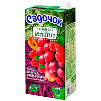 Напій соковий Садочок для Імунітету яблуко-виноград-малина-імбир 0,95л - купити, ціни на Auchan - фото 3