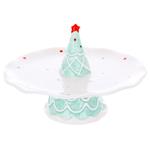 Bona Di Christmas Tree Ceramic Cake Stand 21.4x13.4cm Tiffany with White