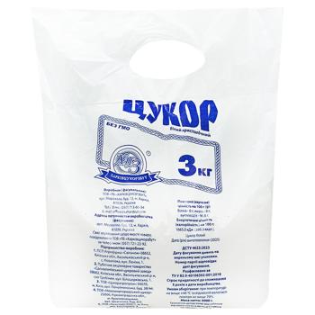 Цукор ХЦЗ білий кристалічний 3кг - купити, ціни на Чудо Маркет - фото 1