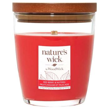Свеча ароматическая Woodwick Nature's Wick Красная ягода и мускатный орех 284г